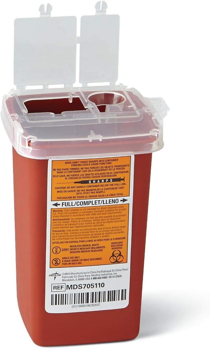 SHARPS CONTAINER 1 Quart Needle Disposal Sharp Liter Qt Phlebotomy Tattoo Dental