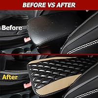 Vista 3 de Moly Magnolia Cojín Acolchado para Consola Central de Automóvil, Cubierta Protectora Universal de Cuero Impermeable para Caja de Asiento