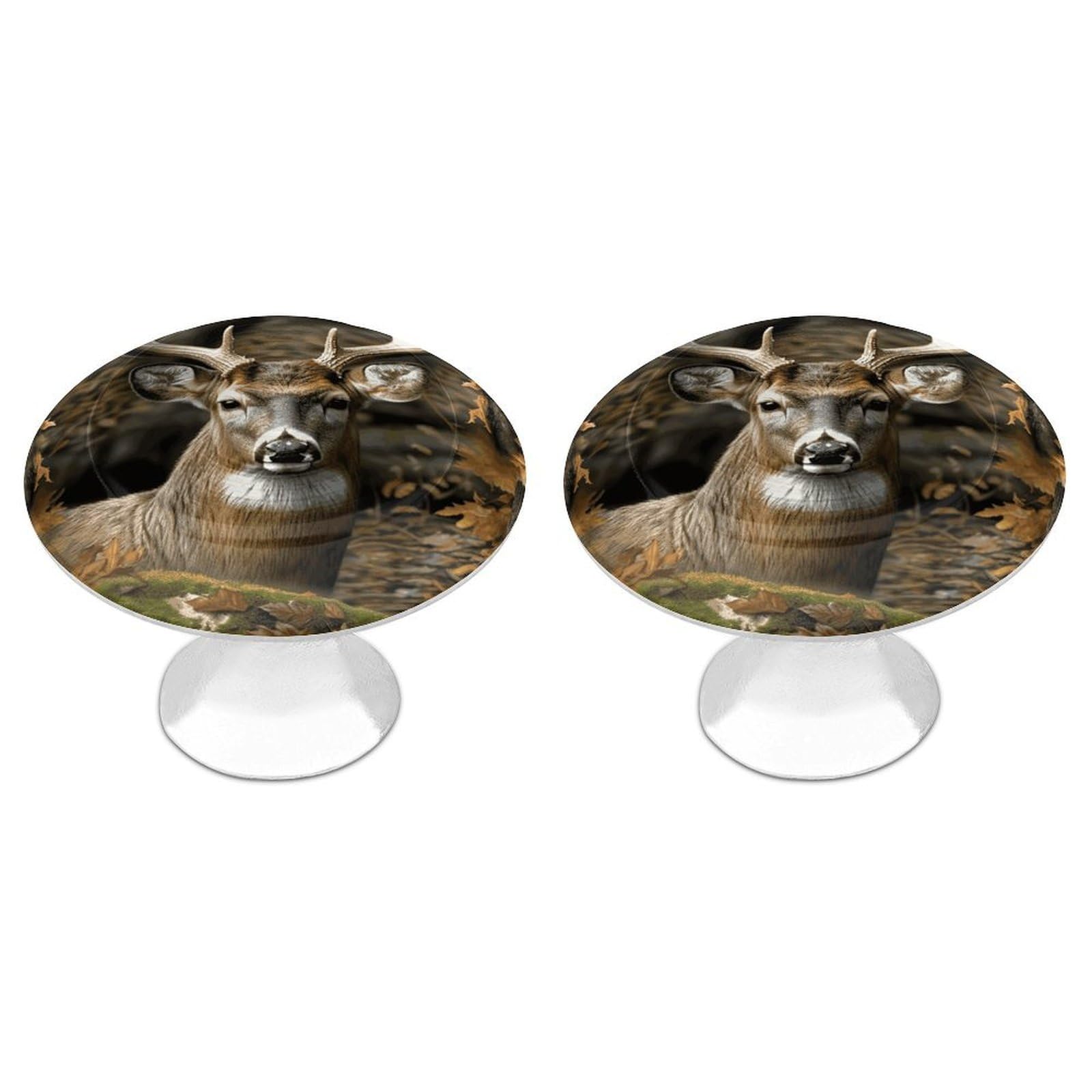 Vstadank Style Camouflage Deer Drawer Knob Round Dresser Sturdy Drawer Pulls With Mounting Screws Kitchen Stainless Steel Modern Decorative Handles For Cupboard Closet Bathroom