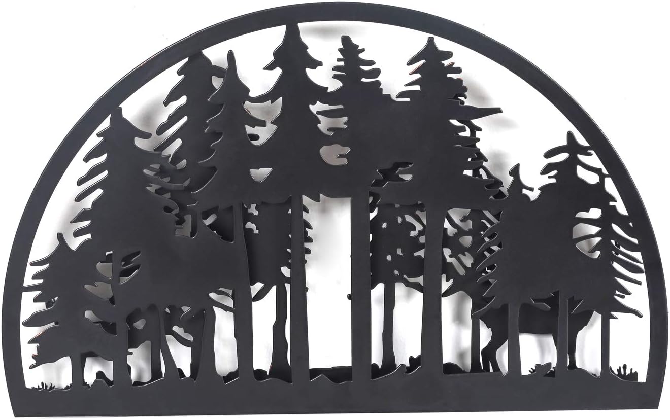 Asense Metal Wall Décor Black Metal Wall Art Panel Wall Sculptures for Indoor Outdoor Home Garden Decor