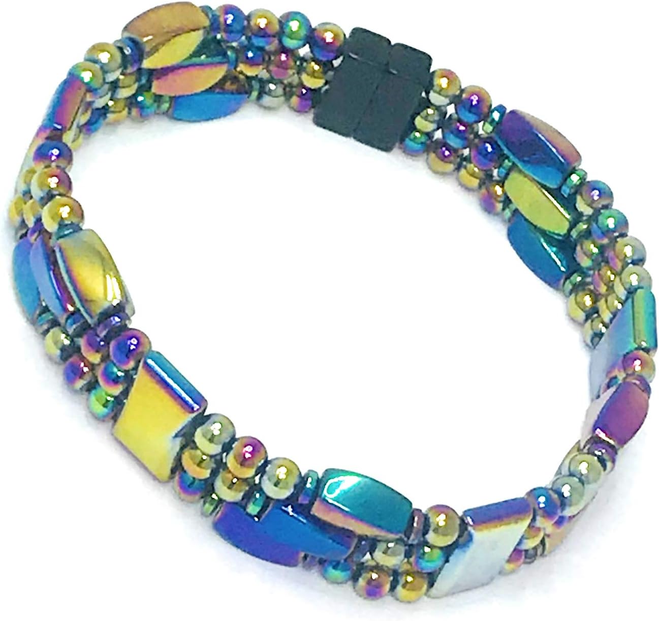 Tri Power Spectrum 100% Magnetic Hematite Bracelet for Natural Pain Relief and Weight Loss (9.75 Inch) : Health & Household