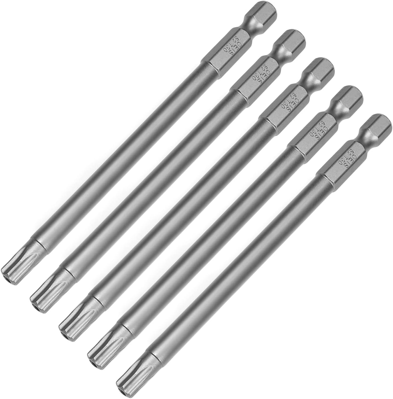 Utoolmart Torx Screwdriver Bits, 1/4 Inch Hex Shank Screwdriver Bits, T20 Magnetic Security Tamper Proof Bit, S2 Steel Torx Head Screw Driver Bit, 100mm Length, for Repair Work, 5 Pcs