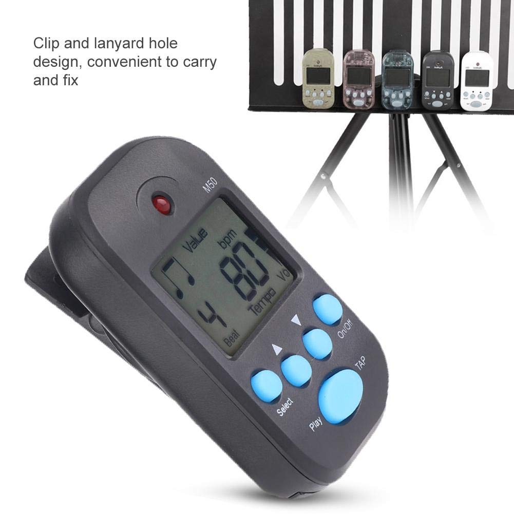 Tragbares digitales LCD Metronom Clip On Beat Tempo Metronom für Musikinstrumentenzubehör, Regler