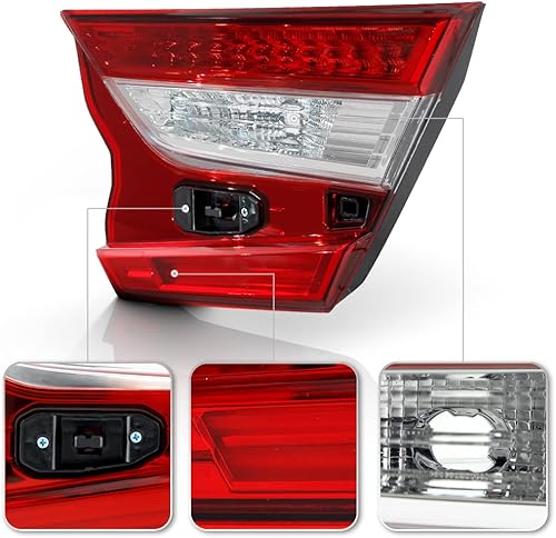 Miniatura 4 de VIPMOTOZ Lámpara de freno de luz trasera interior de estilo de fábrica compatible con Honda Accord 2018-2022, carcasa cromada, lente transparente,
