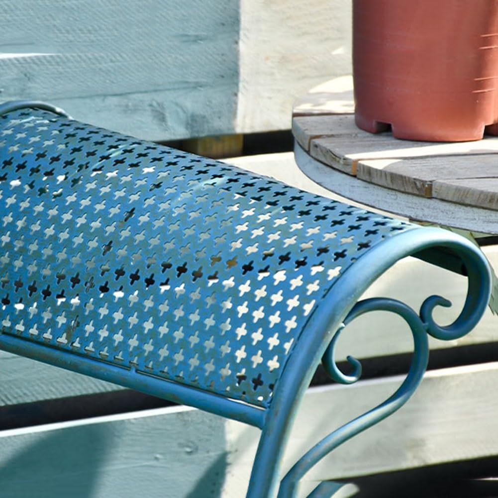 Zabytkowa Ławka Ogrodowa Peacock, 2-osobowa, Nośność 280 kg na Balkon | Żelazne Meble Ogrodowe z Ozdobnym Oparciem i Podłokietnikami, Odporne na Warunki Atmosferyczne