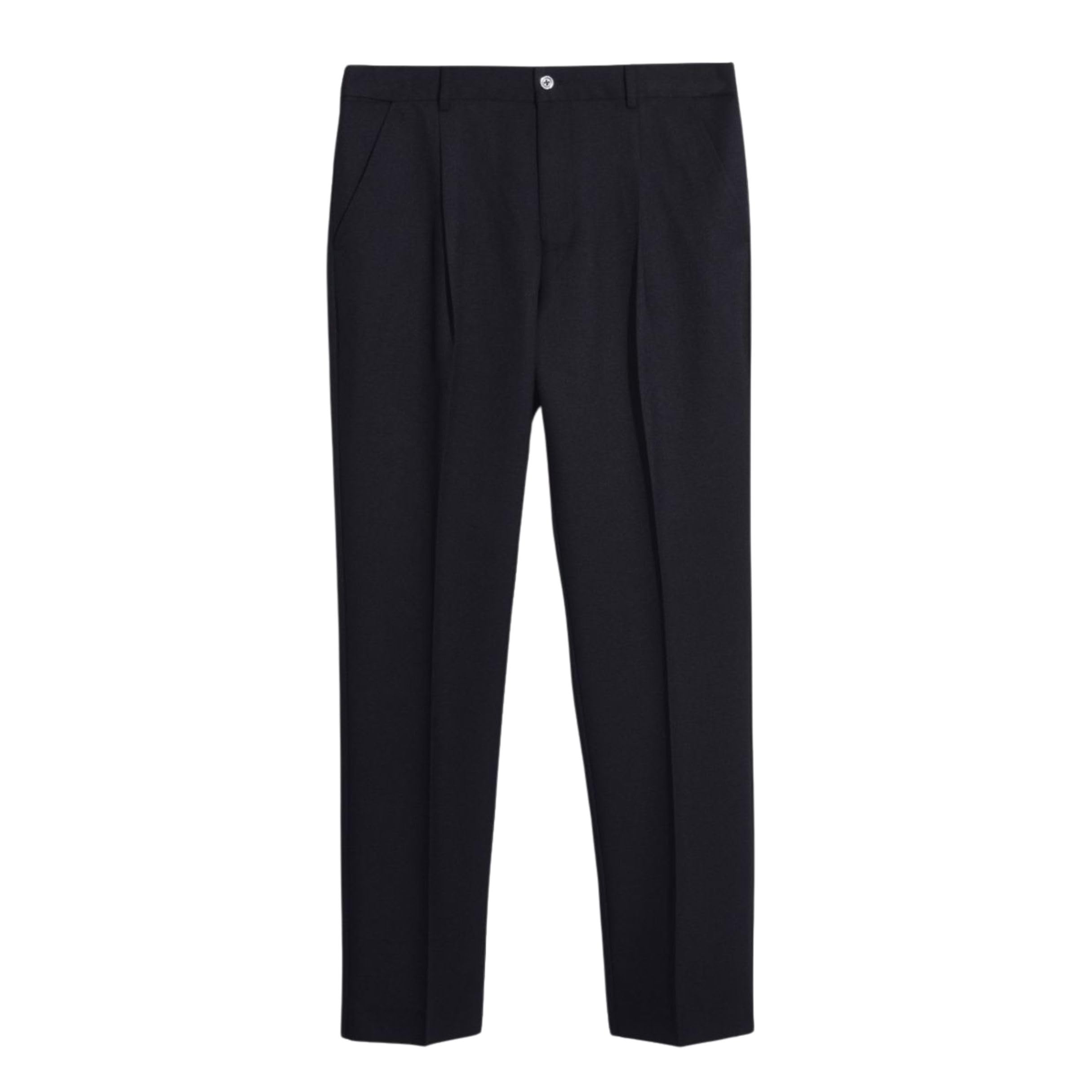 Farah Pantalon Roachman Noir Ajusté Résolvant les Plis de Taille - 2