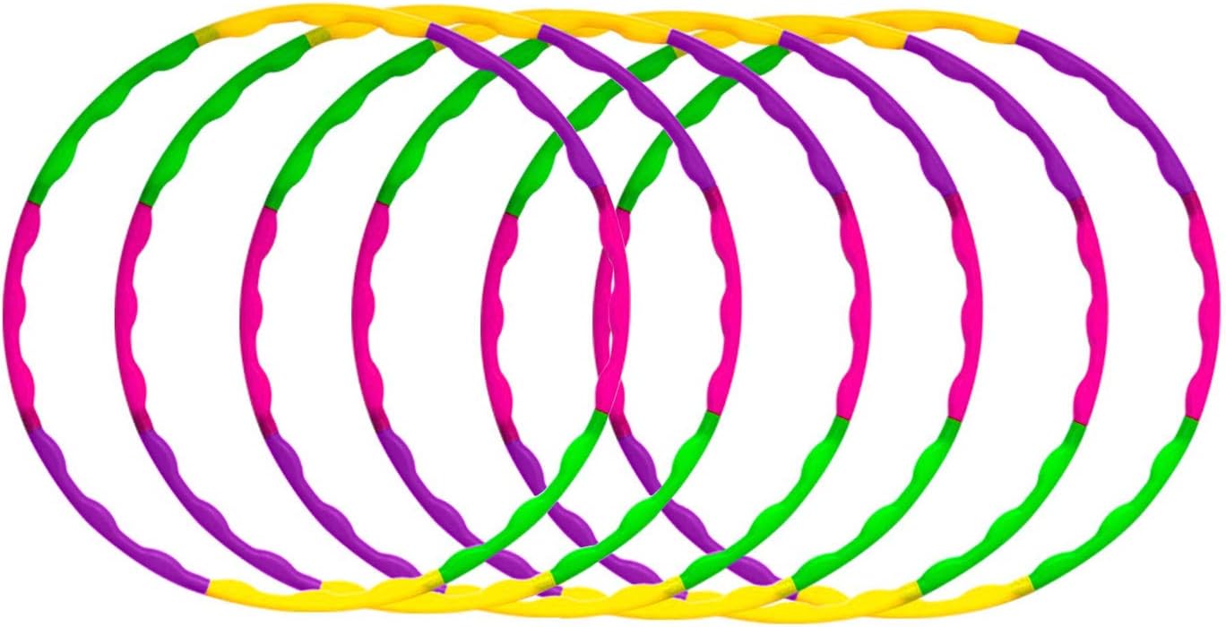 Enchanted Mango Snap Together Detachable Kids Hula Hoop for Playing, 32-Inch (Pack of 6)