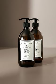 KHAKMA 2-Piece Dish Detergent and Liquid Soap Bottle STANDLESS Soap Dispenser set 500ml BB-HD
