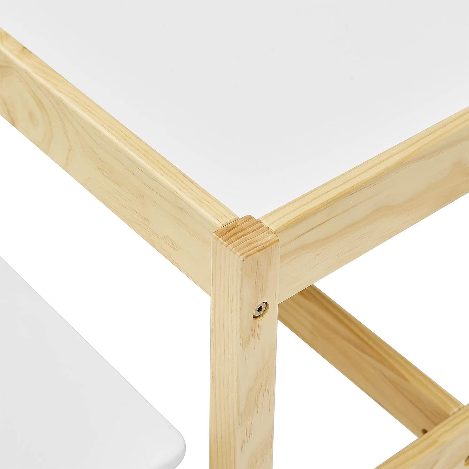 MUSEHOMEINC Activity Table and Bench Set,Drawing and Painting Table for Study,Arts,Craft and Dining.3 in 1 Play Table and Chair Set,Wooden Dining Room,Playroom and Learning Furniture