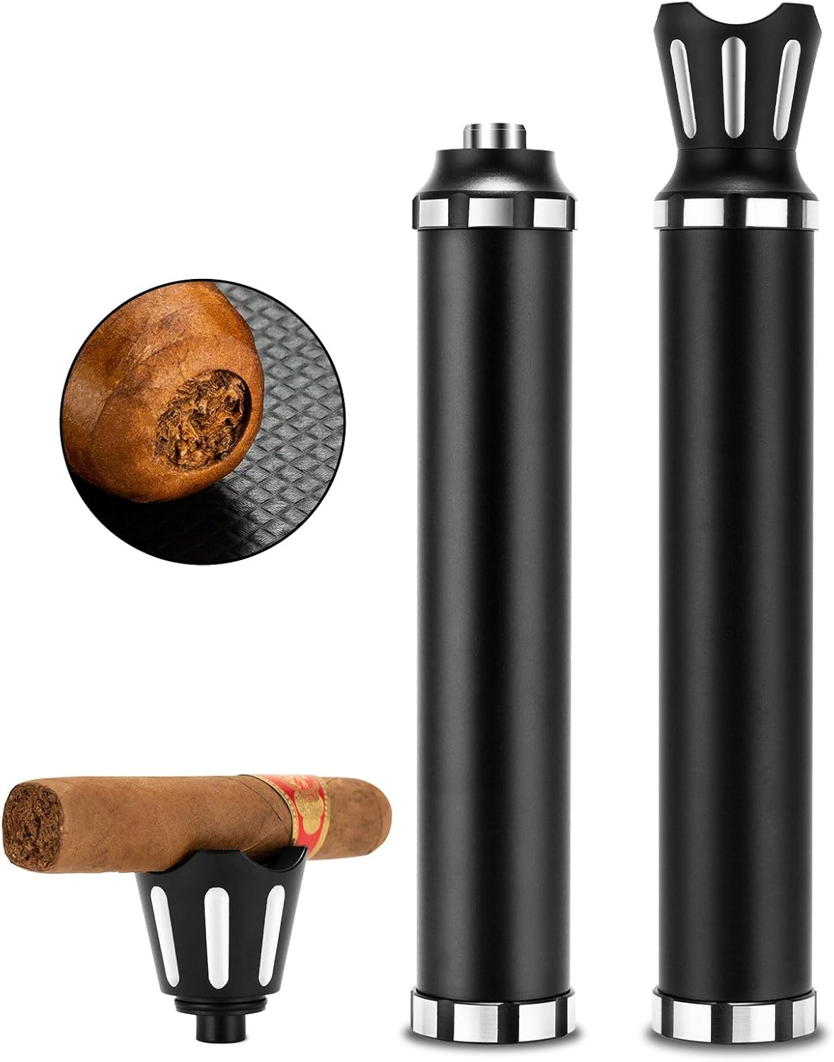 Cigar Tube Aluminum Metal Air Tight & SmellProof Cigar