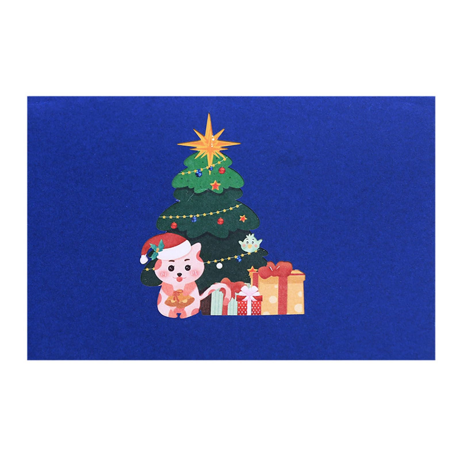 Yhplxyuus Unique Christmas Tree Cute Animal Greeting Card Spread Holiday Cheer Share Blessing Handwriting Card Greeting