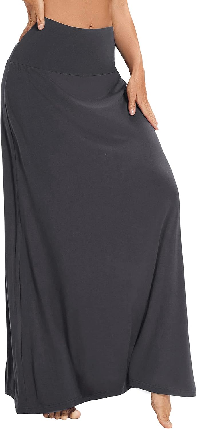 EXCHIC Women's Boho Flod Over Long Maxi Skirt Elastic High Waisted Long Skirts for Women - Image 3