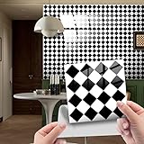 HORIWE Fliesenaufkleber Mosaic Kristallschicht 20x20cm Wandfliese Aufkleber 24 Stück PVC Fliesensticker Fliesen Folie Selbstklebende Tapete Wasserdicht Wandaufkleber für Küche, Schrank, Möbel, Tisch