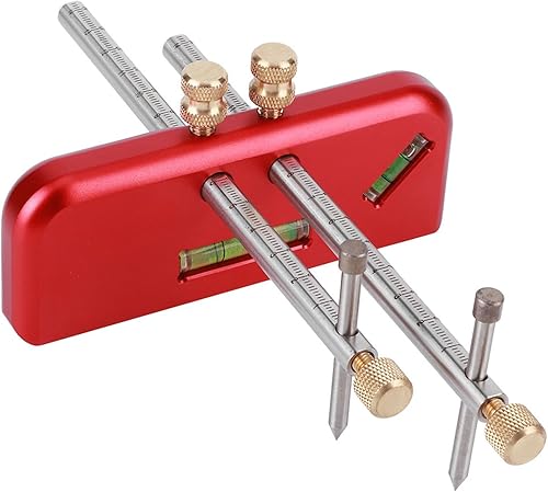 Carpintería Lineal Scriber Mortaja Calibre Regla Cabeza Doble Cabeza Aleación de Aluminio Mano Carpintero Herramienta Rojo Para Carpintero