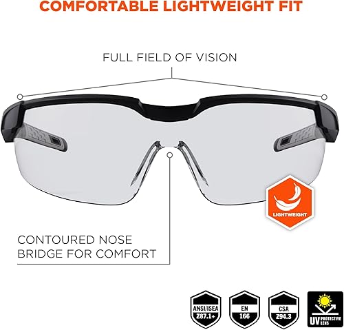 Miniatura 2 de Ergodyne Skullerz Dellenger Z87 - Gafas de seguridad antivaho con patillas ajustables