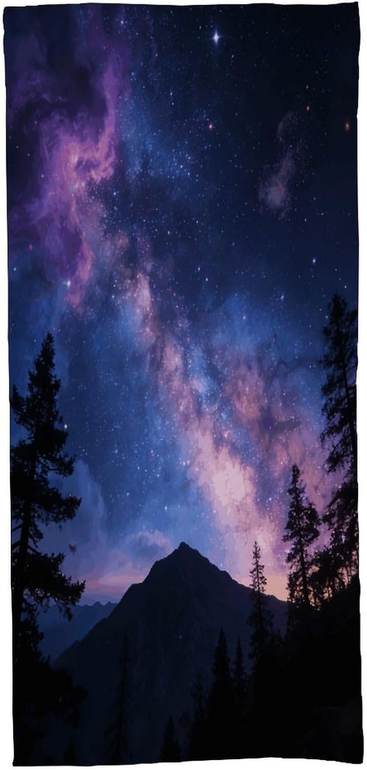Starry Sky Colorful Bath Towel, Highly Absorbent & Quick Drying Beach Towel, Compact & Lightweight Pool Towel for Bathroom, Beach, Pool, Gym, Spa, and Hotel Use