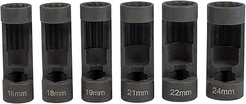 Miniatura 9 de Juego de 5 piezas de tuercas de puntal de 0.709 in, 0.748 in, 0.827 in, 0.866 in, 0.945 in con 12 puntos de 12 pulgadas, herramienta de enchufe de