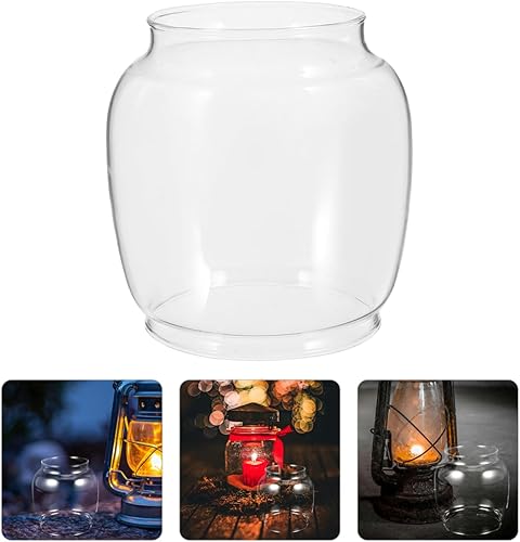 Miniatura 7 de DOITOOL Linterna de repuesto de cristal de queroseno, pantalla de repuesto para lámpara de globo de vidrio para lámparas de gas, cubierta de luz al