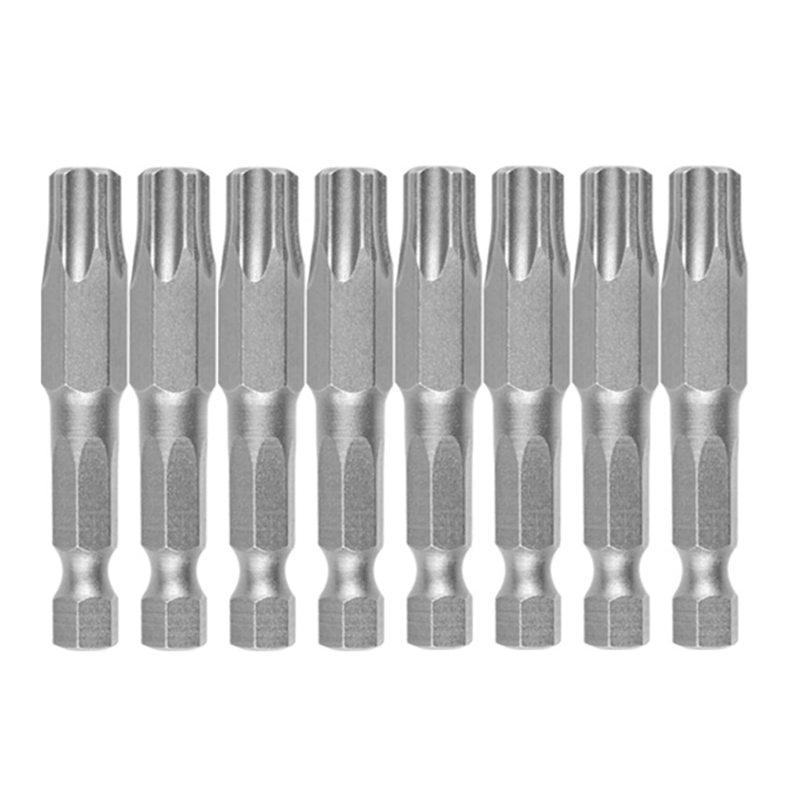 Kalttoy 8Pcs 50L Tt45 10Pcs 50Mm Security Blossom Bit Set 1 / 4Inch Hexagonal Shank Star Screwdriver Bit Set Screw Driver Automotive Maintenance Tool