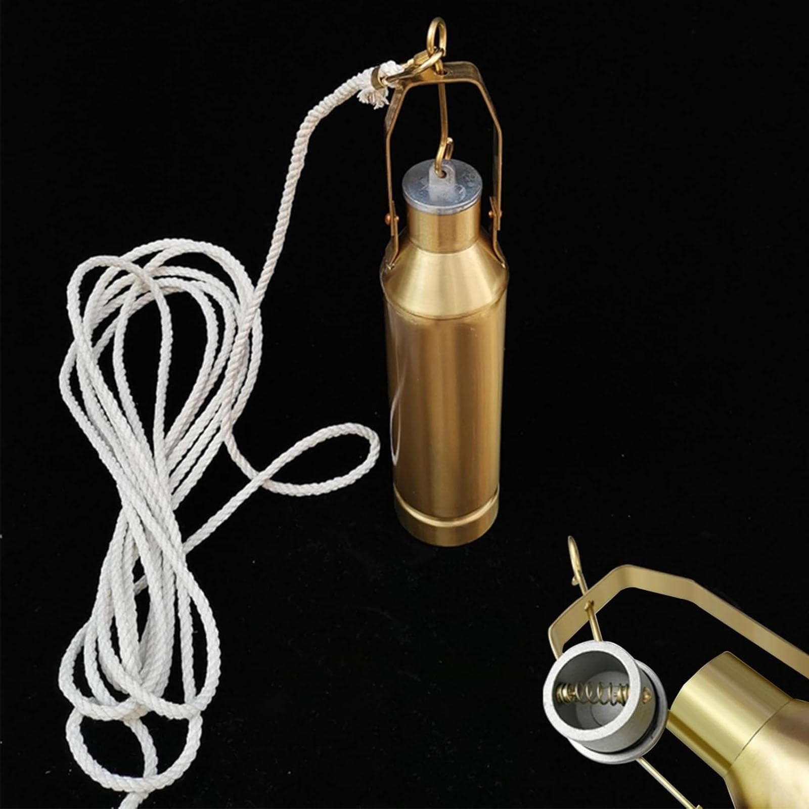 Kit per la Raccolta di Campioni di Petrolio - Contenitore in Rame da 1000 ml con Corda da 30 m per Il campionamento di liquidi petroliferi - Ideale per Test su Serbatoi di Petrolio petrolchi