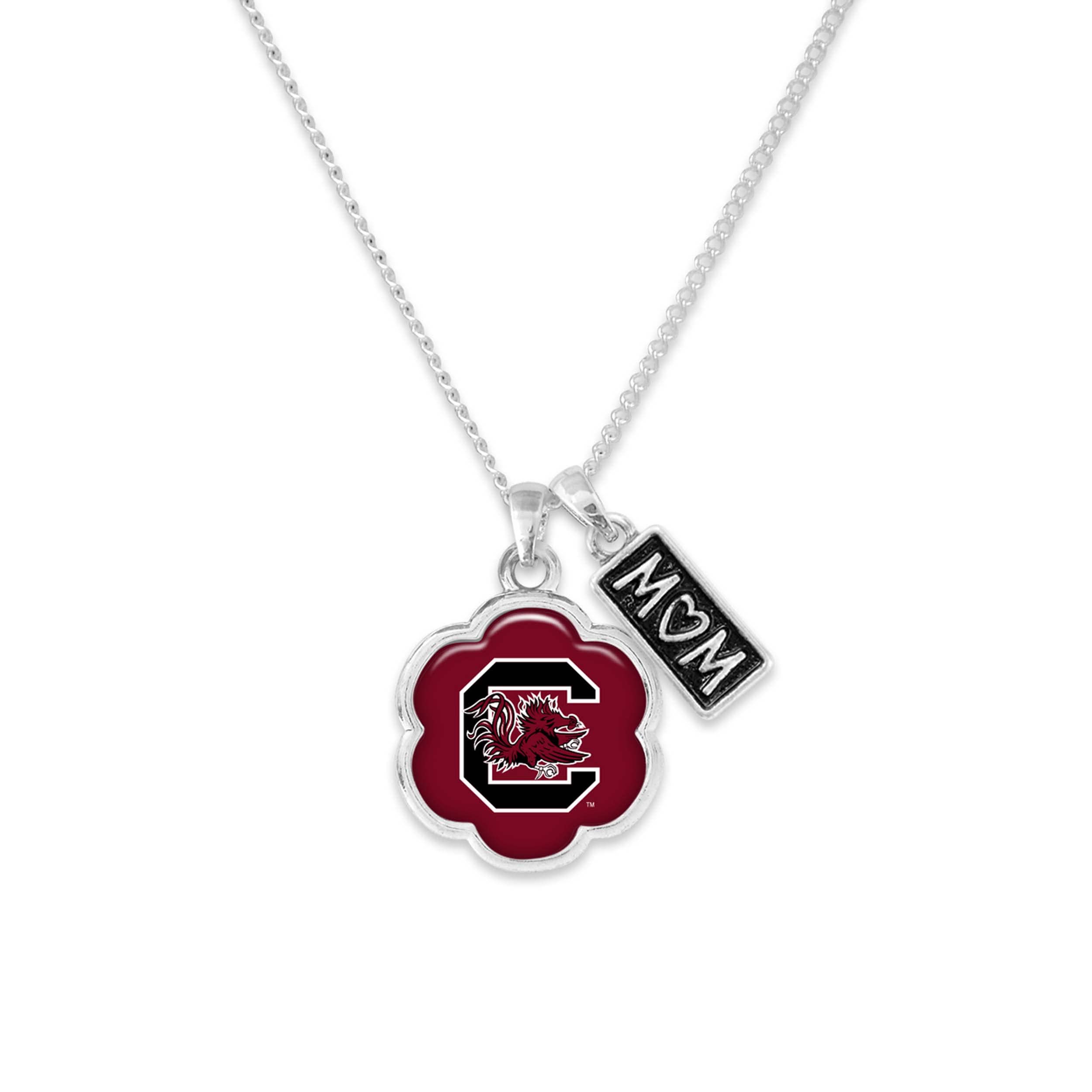 From the Heart Enterprises South Carolina Gamecocks Hazel Mom Charm Silver Chain Necklace Jewelry Gift USC