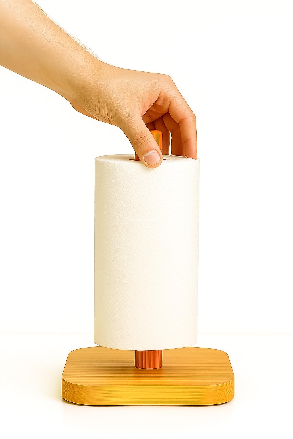 Busstier Bambu Kağıt Havluluk Doğal Ahşap Mutfak Tezgahı İçin Dikey Kağıt Havlu Standı Modern Şık Tasarım Dayanıklı Kolay Temizlenir Kaymaz Tabanlı Pratik Kağıt Havlu Tutucu Organizer (Kare)