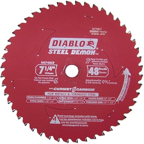Diablo D0748CF STEEL DEMON 7 1/4 inch Metal Blade for Stainless Steel