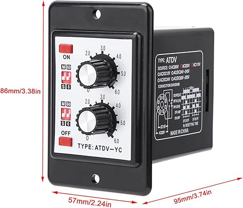 Miniatura 2 de Eujgoov Encendido y apagado con temporizador doble, perilla de control de tiempo, ciclo de repetición de ciclo de repetición intermitente,