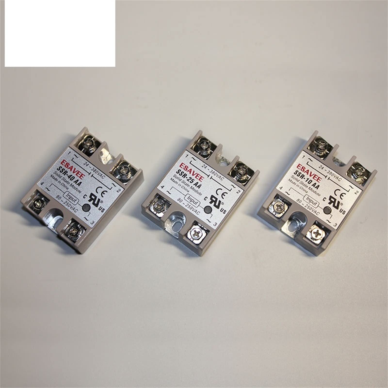 Halbleiterrelais SSR-10AA/25AA/40AA 10A 25A 40A Eigentlich 80-250 V AC bis 24-380 V AC SSR 10AA 25AA 40AA Halbleiterrelais Elektronisches Zubehör (Size : SSR-25AA)