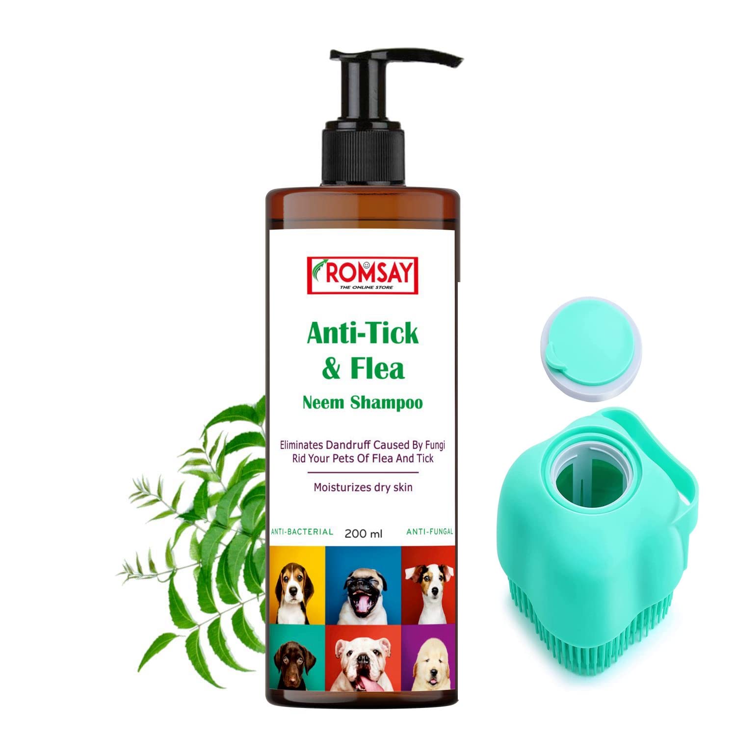 ROMSAY Anti-Tick & Flea Neem Shampoo For Pets With Bath Brush|Use In Shampoo Dispenser|Massaging|Body Scrub|Dog Accessories|Flea & Tick For Dog & Cat Shampoo (200 Milliliter) (B0BX2Z1WQF) Amazon Price History, Amazon Price Tracker