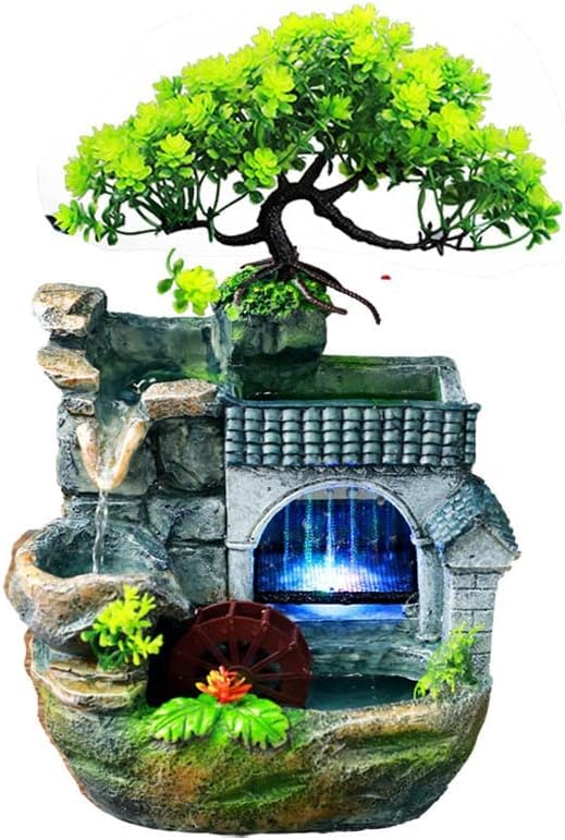 Amazon.co.jp: 卓上噴水 デスクトップ噴水 ミニ滝 樹脂 室内噴水 風水