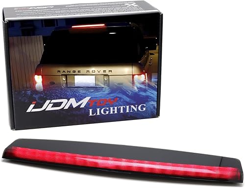 iJDMTOY OEM-Spec - Conjunto de barra de luz de freno para techo trasero con lente ahumada oscura LED de montaje alto compatible con Land Rover Range