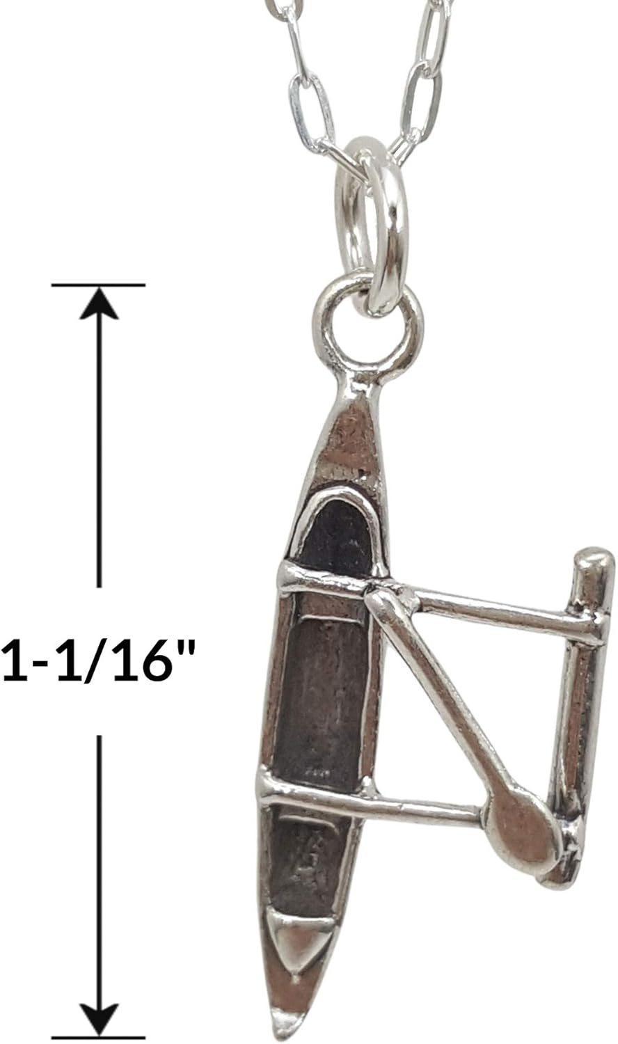 EnCharmed Sterling Silver Outrigger Polynesian Canoe Boat - Nautical and Marine Themed Charm Necklace, 18" - Image 2