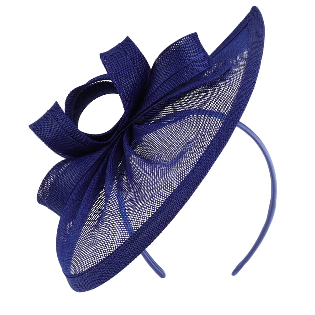 LALAFINAFascinator Hat Headband Derby Hat Vintage Church Hat Tea Party Ladies Hat Headwear Elegant Headdress for Ladies Women,Royal Blue