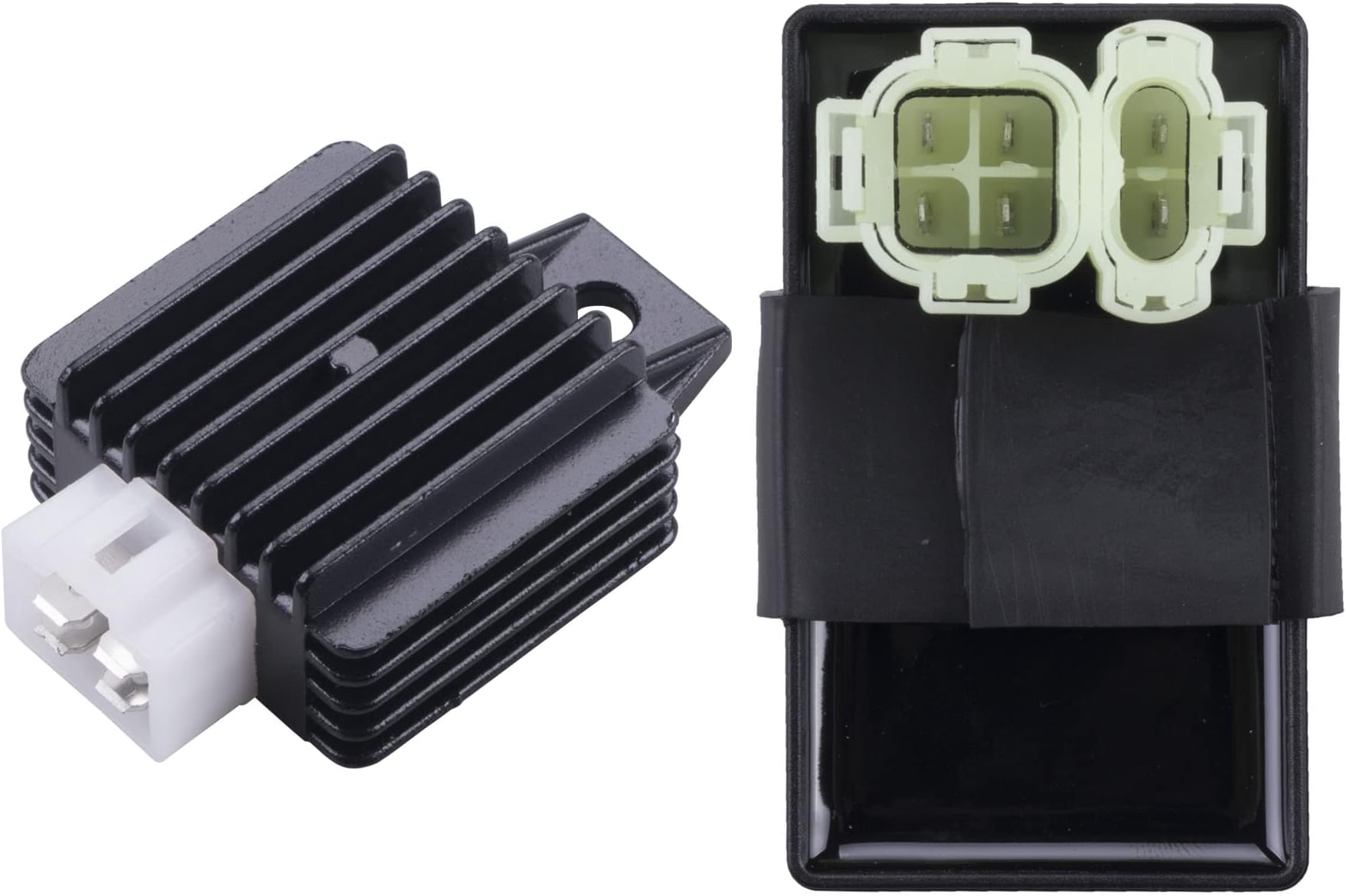 JINGKE 12V 4 Pin Voltage Regulator Rectifier 6 Pin AC CDI BOX for GY6 Engine50cc 60cc 80cc 125cc 150cc Chinese Dirt Bikes Go Karts Gas Scooter ATV Moped Scooter Go Kart