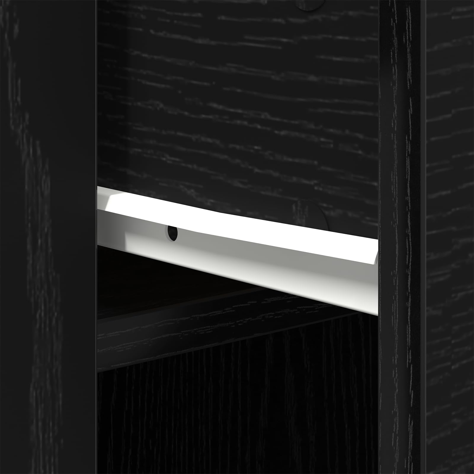 Moderner Schreibtisch Schwarz Eiche 100x49x75 cm Holzwerkstoff mit Schublade und Schrank für Büroorganisation