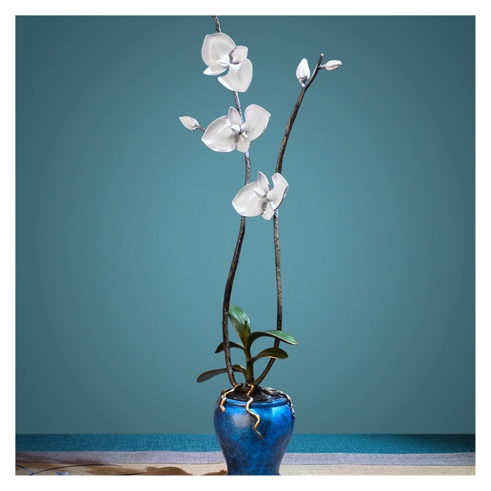 Dekoracje na biurko Opper orchidea sztuka kwiatowa wejście Ornament rzeźba rzemiosło ozdoby do salonu kwiat chiński wystrój domu Akcesoria do biurka domowego