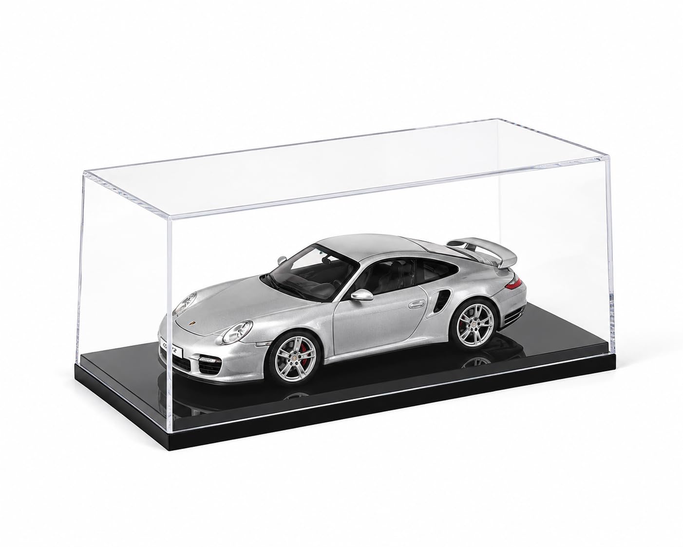 Photo 1 of 1:32 Scale Model Car Display Case, Clear Acrylic Display Box for Diecast Cars, Stackable Dustproof Showcase with Black Base, No Assembly, 8 x 3.7 x 3.7 inch