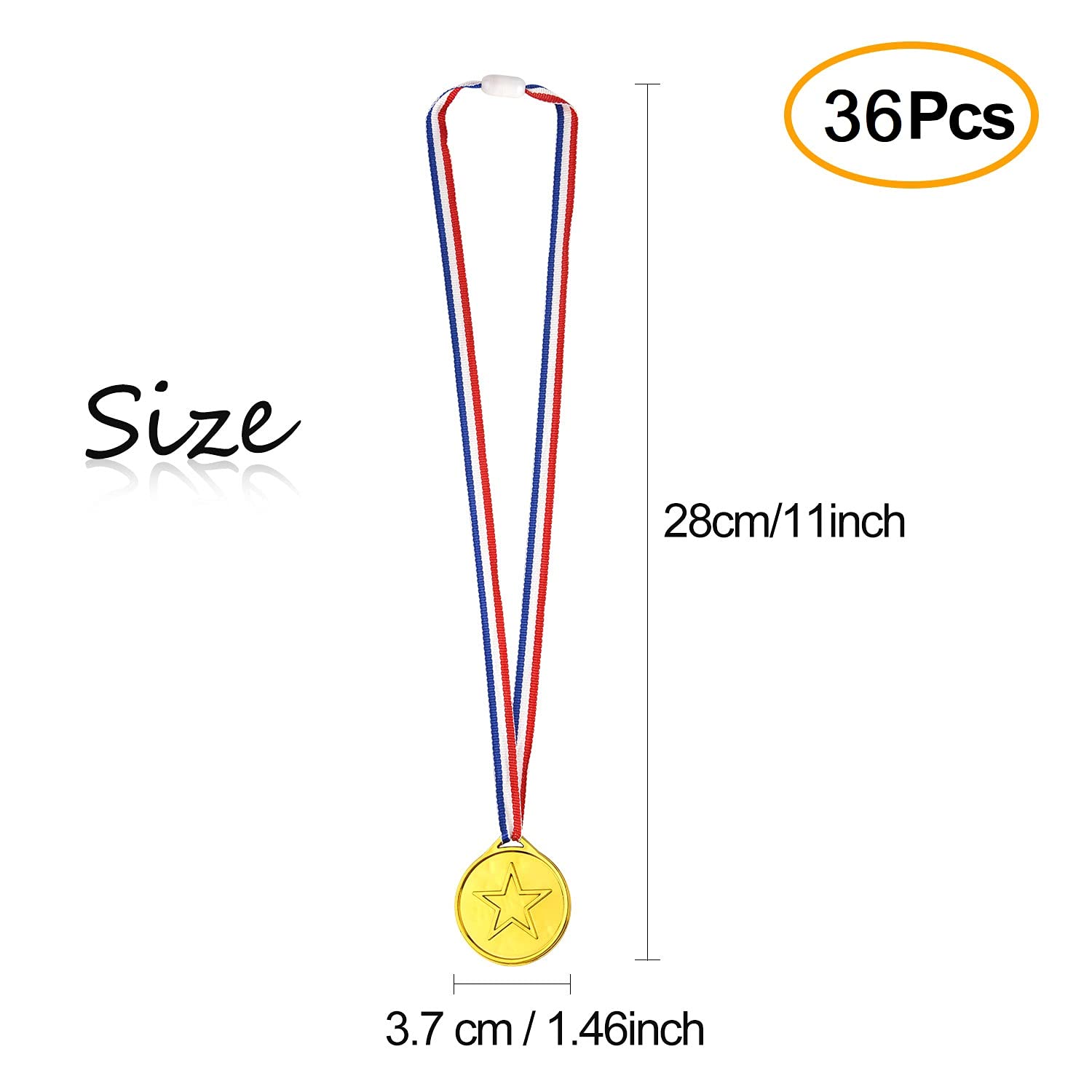FEPITO 36 Pezzi Medaglie d'oro per Bambini Medaglie di plastica Medaglia d'oro per Decorazioni per bomboniere per Bambini e premi Sportivi