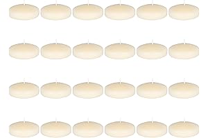 Mega Candles 24 Unscented Ivory Floating Disc Candles