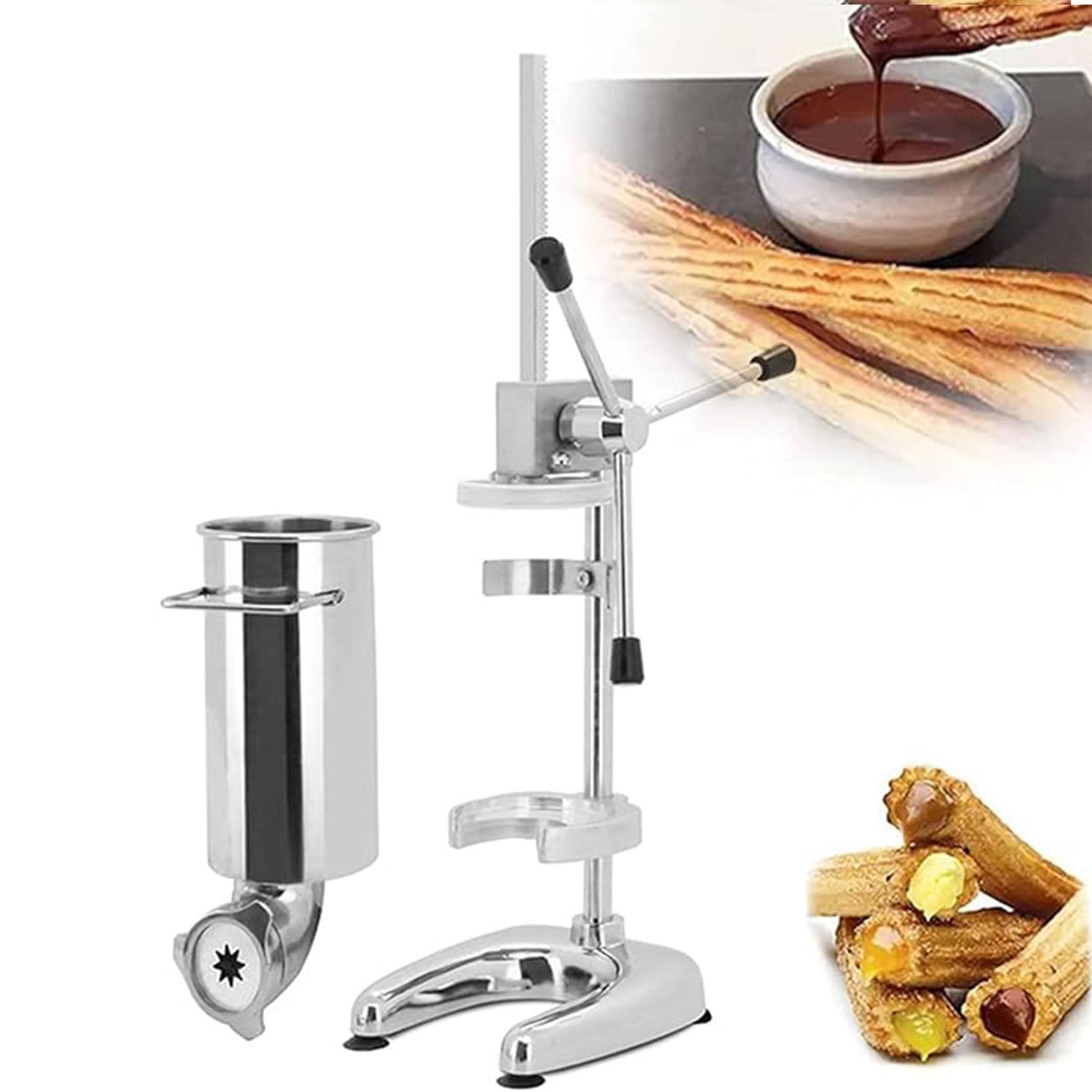Máquina de llenado de churros y donas de acero inoxidable para tiendas de postres, panaderías y uso doméstico
