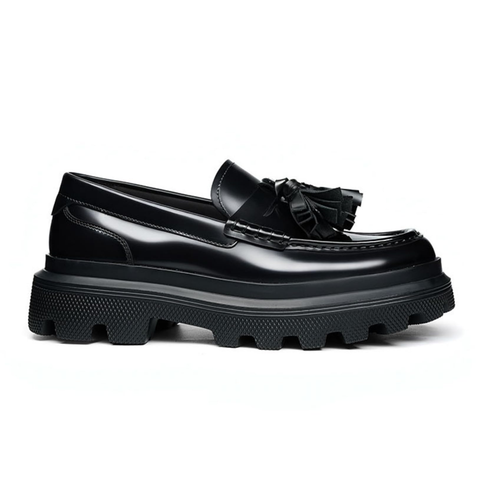 Genérico Mocasines Hombre de Lujo con Borlas Suela Gruesa Zapatos Elegantes Hombre Estilo Diseñador para Negocios Bodas y Eventos Formales