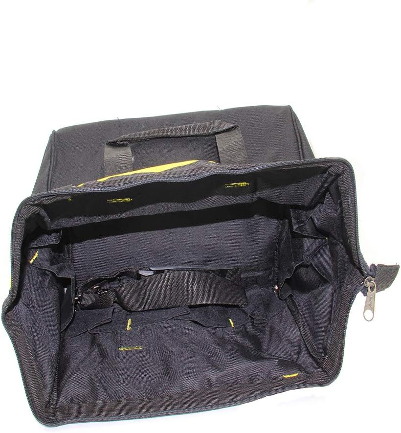 Utoolmart Professional Tool Pouch,Oxford Canvas Tool Pockets, Heavy Duty Tool Organizer,Fully Adjustable Work Belt,Waterproof,Protective Work Bag Black/Yellow 1 Pcs