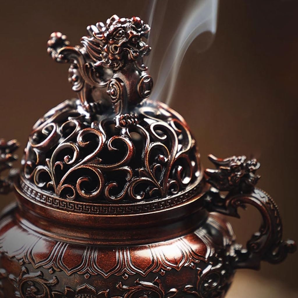 Quemador de incienso de cascada, quemador de incienso estilo trípode antiguo, quemador de incienso para ceremonia de té, quemador de incienso de reflujo