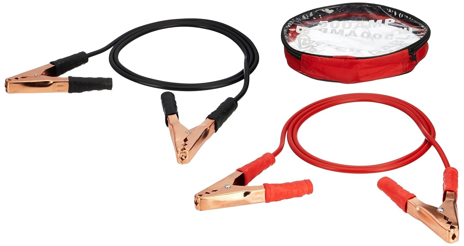 Woscher® -Heavy Duty 1-Gauge Ultra 1000 AMP 100% Copper Wire Jumper Cable Booster Cable for Car Battery/Bike Battery/Truck Battery, Anti-Frozen Heat Insulation Jump Leads with Free Carry Bag Size 7Ft