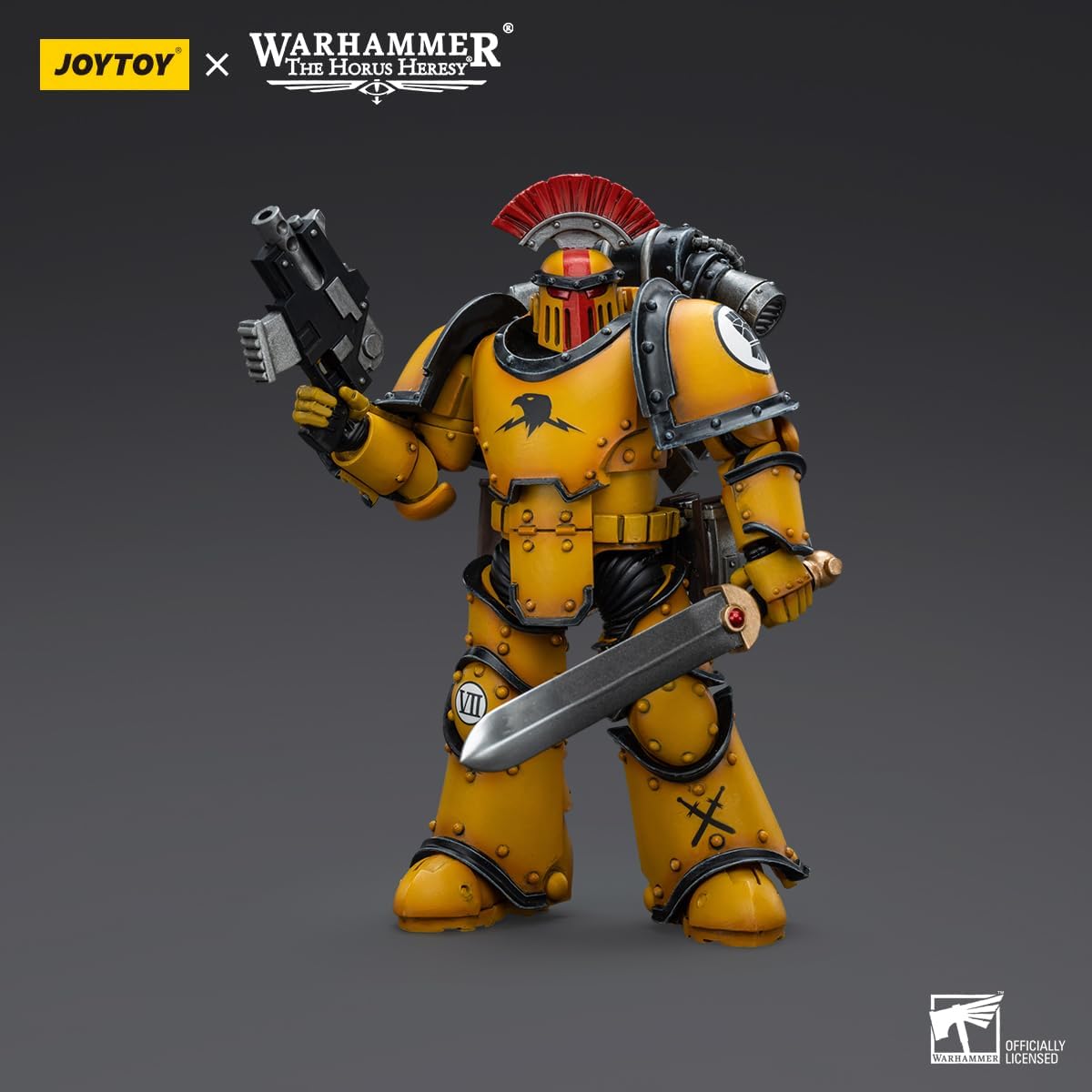 JOYTOY 1/18 Action Figure Warhammer 40,000 Imperial Fists Legion MkIII Tactical Squad Sergeant with Power Tactical 4.8inch Collectible Action Figures Kits