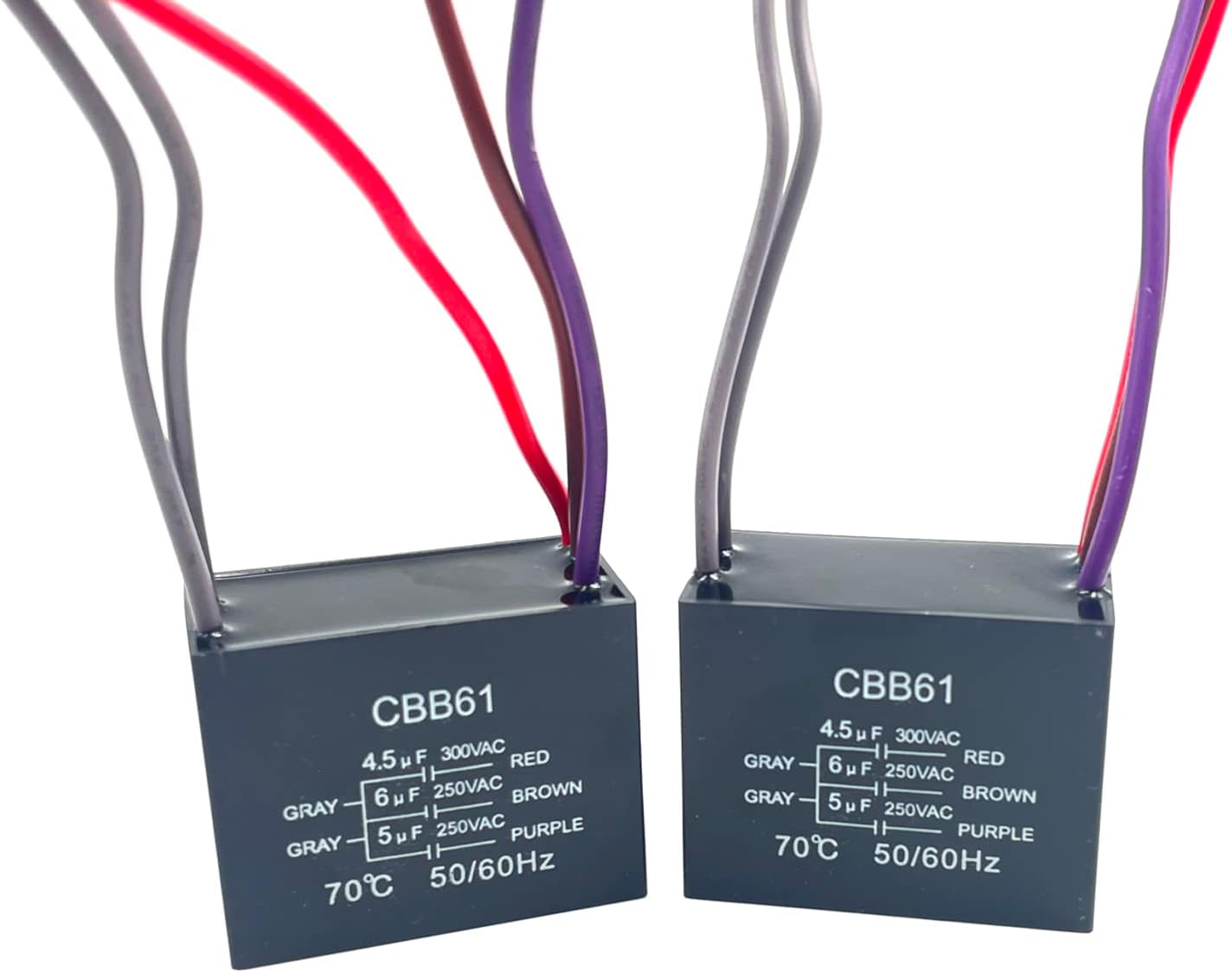 Cbb61 Ceiling Fan Capacitor - High-quality Aluminum Case, 4.5uf 5uf 6uf, Black | Self-healing, Long Lifetime Over 100,000 Hours At Best Price In Delhi | U-con Capacitor - Foto 2