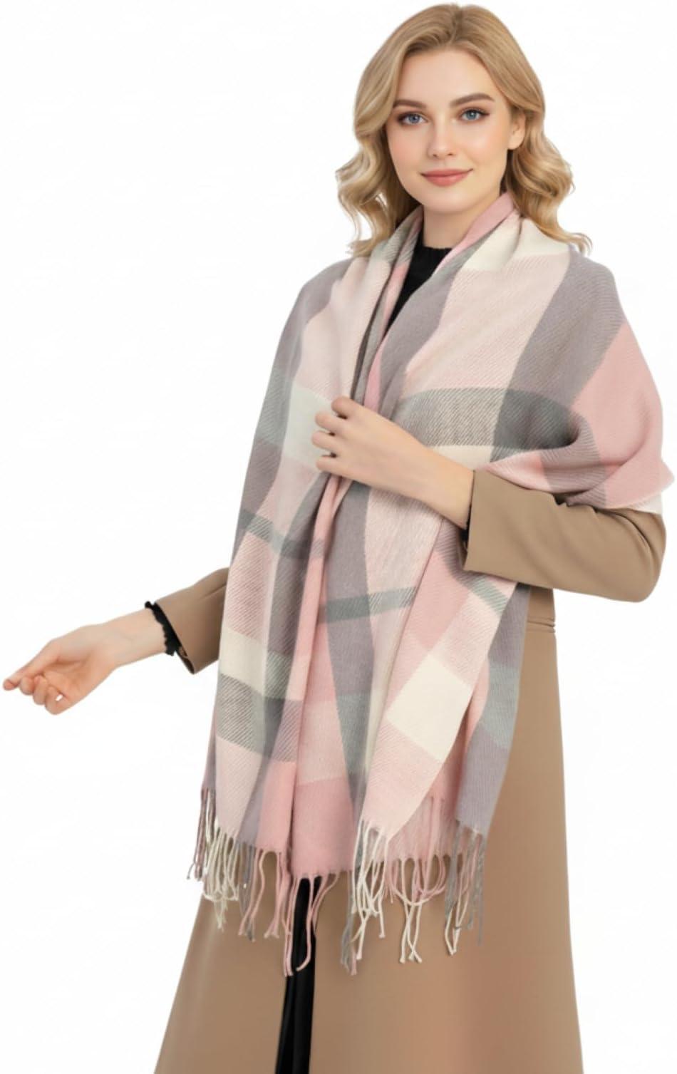 Good Nite Scarf for Women Tartan Winter Scarves Shawl Long Soft Warm Scarf Tassels Gifts for Her