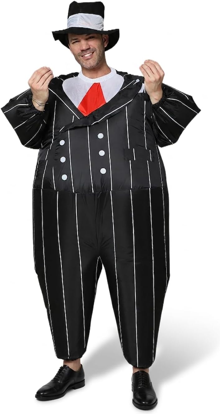 FUNNY COSTUMES Inflatable Gangster Suit Dress Carnival Festival Holiday Clothing (Adult Size)