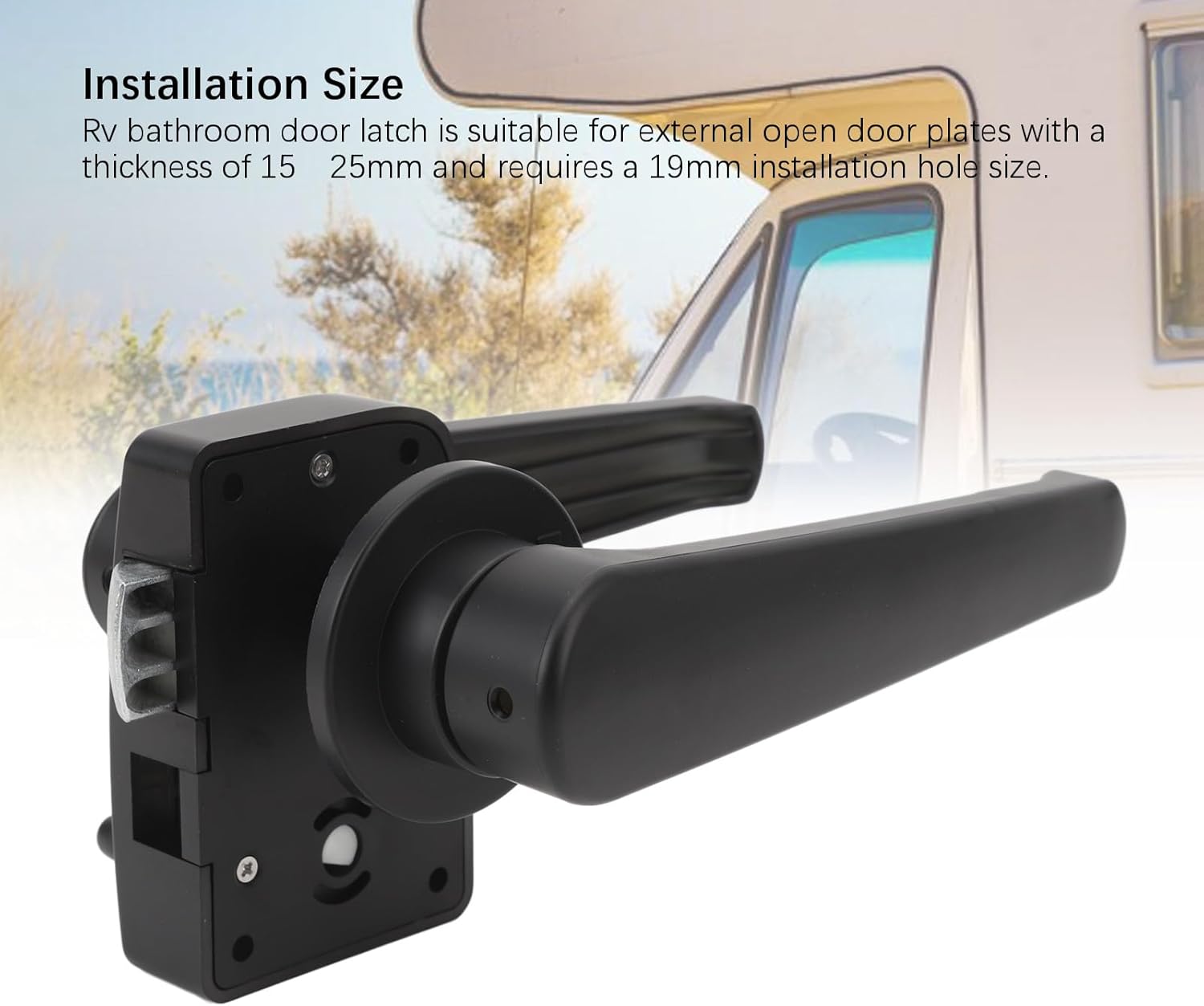 RV Toilet Door , Bathroom Door Handle With Reverse Lock for RV Campers Trailers Matte Handle Design